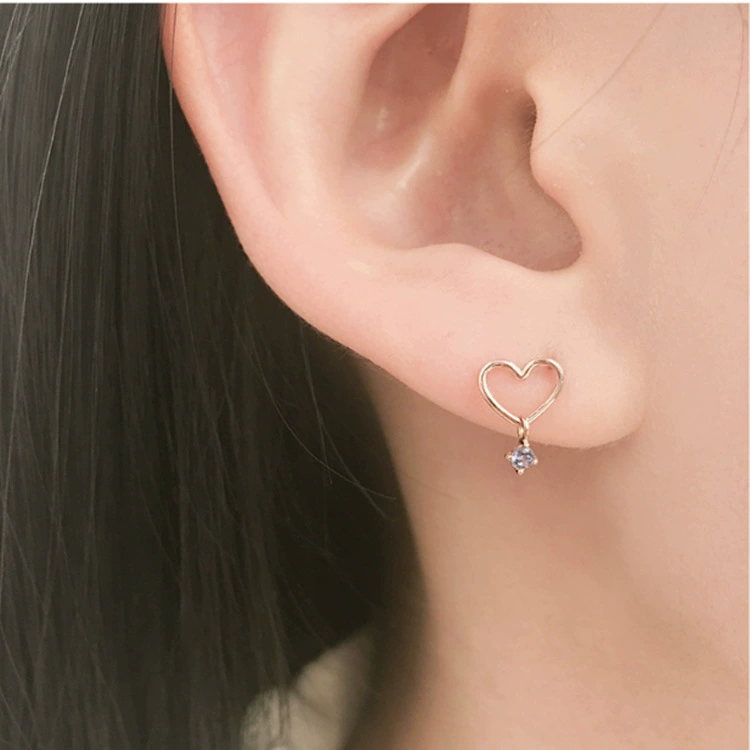 Earrings, silver 925 sample, simple and elegant design, light luxury style
