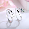 Platinum zirconium for beloved, wedding ring, European style