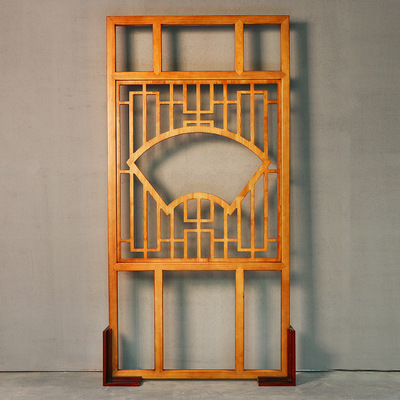 实木屏风隔断 新中式木条栅格镂空雕花客厅屏风 厂家屏风款式定制