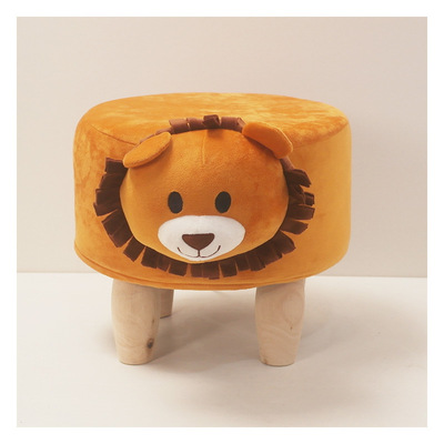 Lion animal modelling stool Shoe changing stool Simplicity Fabric art Chairs &amp; Stools children Yuen Tun Wooden bench Manufactor wholesale