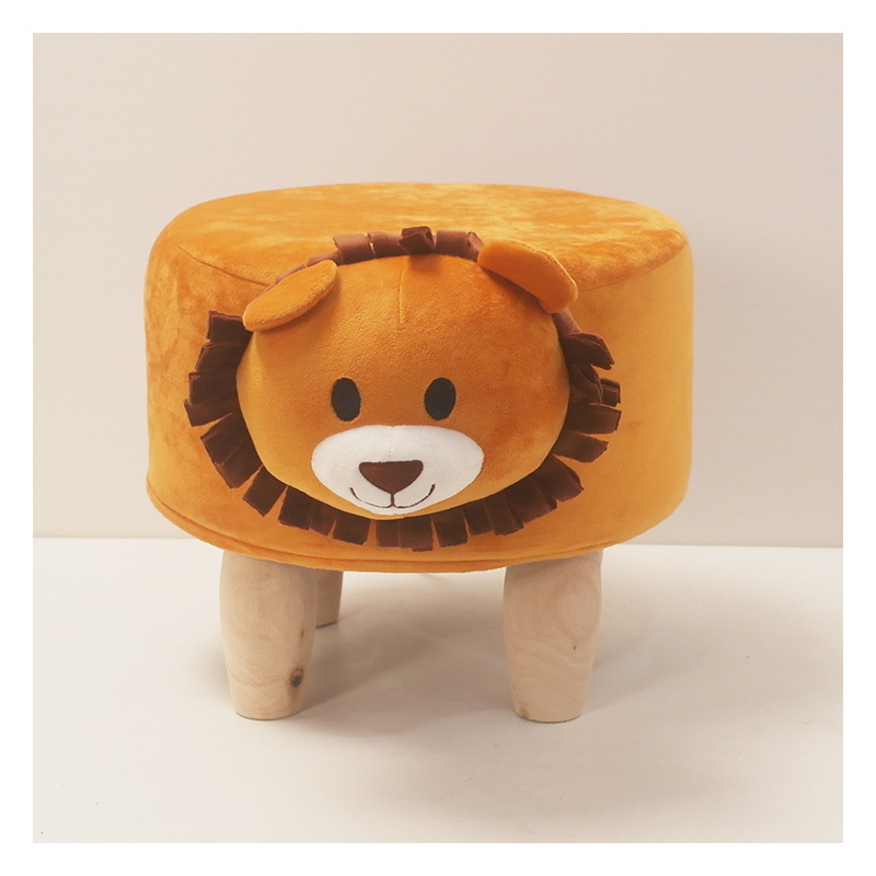 Lion animal modelling stool Shoe changing stool Simplicity Fabric art Chairs &amp; Stools children Yuen Tun Wooden bench Manufactor wholesale