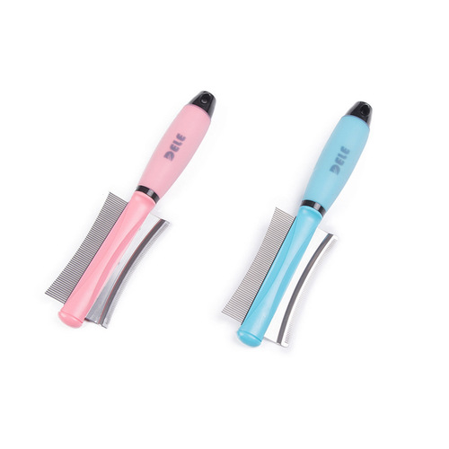 Factory wholesale Dele double row hair removal comb pet hair removal comb stainless steel knife pet brush comb hair beauty care