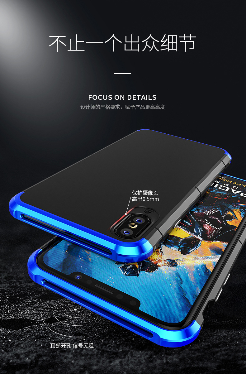 GINMIC Shield Aluminum Metal Frame Hard PC Back Cover Case for Apple iPhone XS Max & iPhone XR & iPhone XS