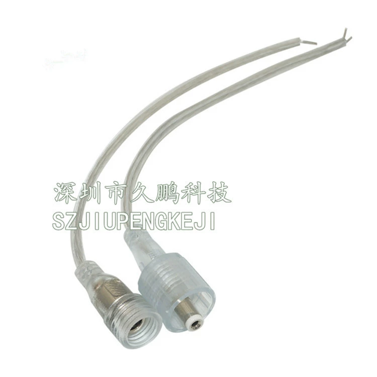 DC, transparent waterproof small LED power cable, 2.1mm