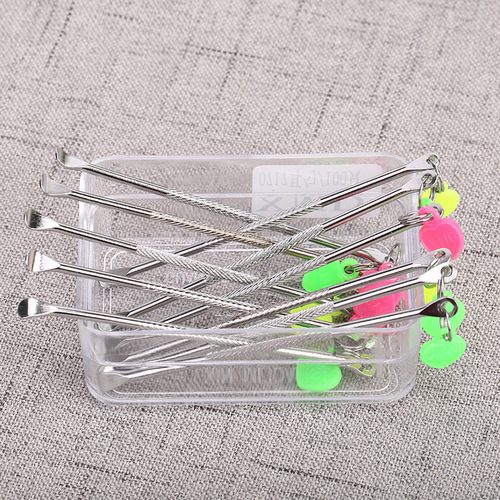 Stainless steel safety ear pick ear pick tool wholesale spiral non-luminous ear pick metal ear cleaner with hole ear pick