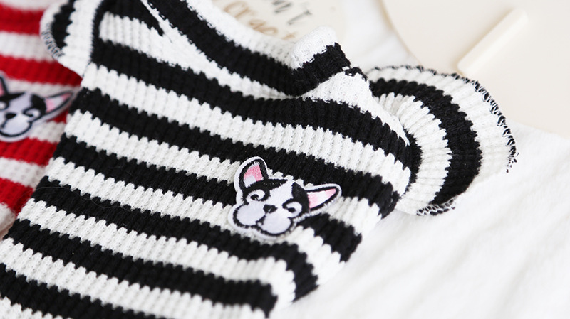 毛线花边条纹打底裙