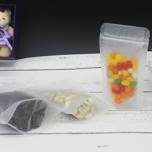 Thickened transparent bag sandblasting zipper self-sealing bag standing bag food packaging bag high-end pet cat food dog food packing 