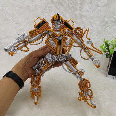 Bumblebee Optimus Prime aluminum wire robot model travel souvenir Transformer series ornament