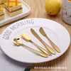 Cake knife fork stainless steel gold cake shovel moon cake knife fork high -end dessert Taiwan Western -style cake baking tool