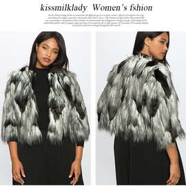 速卖通新款冬季仿毛外套人造毛外套女上衣欧美皮草厂家直销皮草