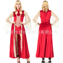 实拍万圣节服装 新款 成人女欧洲新款宫廷女王公主长裙舞会演出服