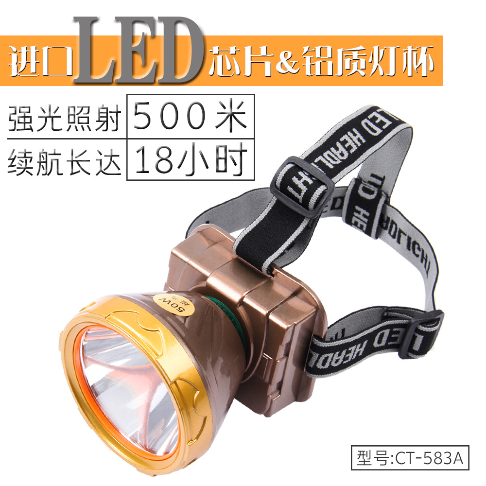 廠家直銷長之泰頭戴式大功雙節率锂電LED強光高亮戶外釣魚頭燈