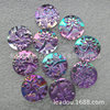 16mm electroplating AB colorful flower round flat diamond with pattern round acrylic diamond flat bottom plastic drill