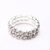 Shiny silver elastic gemstone ring, 4mm, wholesale