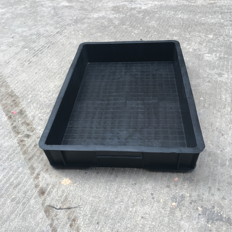 防静电塑胶方盘 塑料箱 托盘 零件箱 黑色防静电周转盘