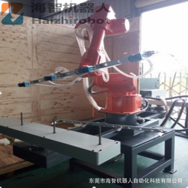 划旋桨喷漆机械手 体育用品自动喷漆机器人 海智机器人喷涂案例