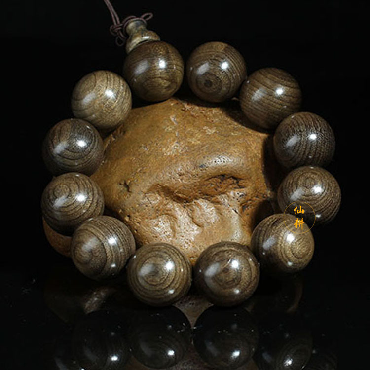 厂家批发正圆小孔 金丝楠 千年阴沉木 佛珠手链男20mm手串乌木