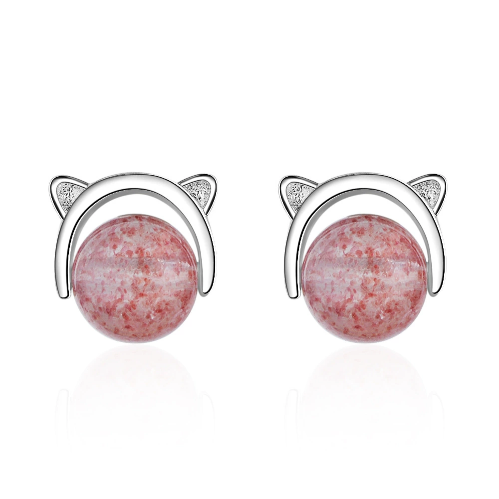 Свежие милые серьги, фуксия корейские kristallig? (earings) — оригинальный текст: "Fresh cute earrings, fuchsia Korean crystal earings, cat, cute animals, kitten, Korean style" перевод: "Свежие милые серьги, фуксиевые корейские кристаллические серьги, котик, милые животные, котенок, корейский стиль"