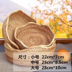 廠家批發越南秋藤編水果籃波浪邊糖果筐麵包饅頭筐收納筐059