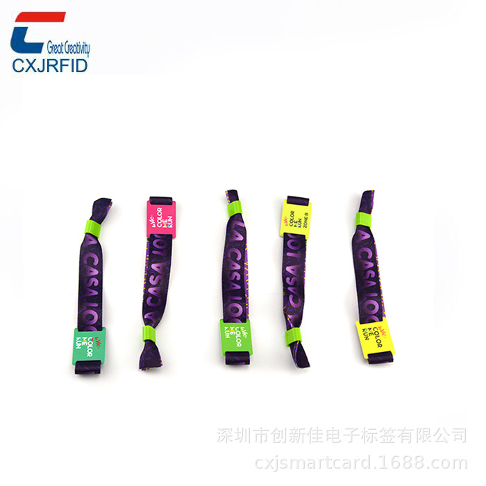 一次性rfid手腕带 热转印织唛手腕带 识别手腕带 涤纶印花织唛