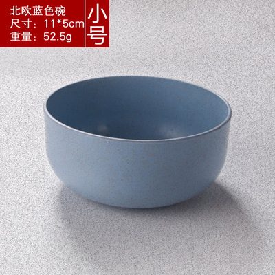 Protección del medio ambiente paja de trigo estudiante comiendo tazón ensalada de frutas tazón de arroz tazón de sopa vajilla pequeña para niños tazón de plástico redondo