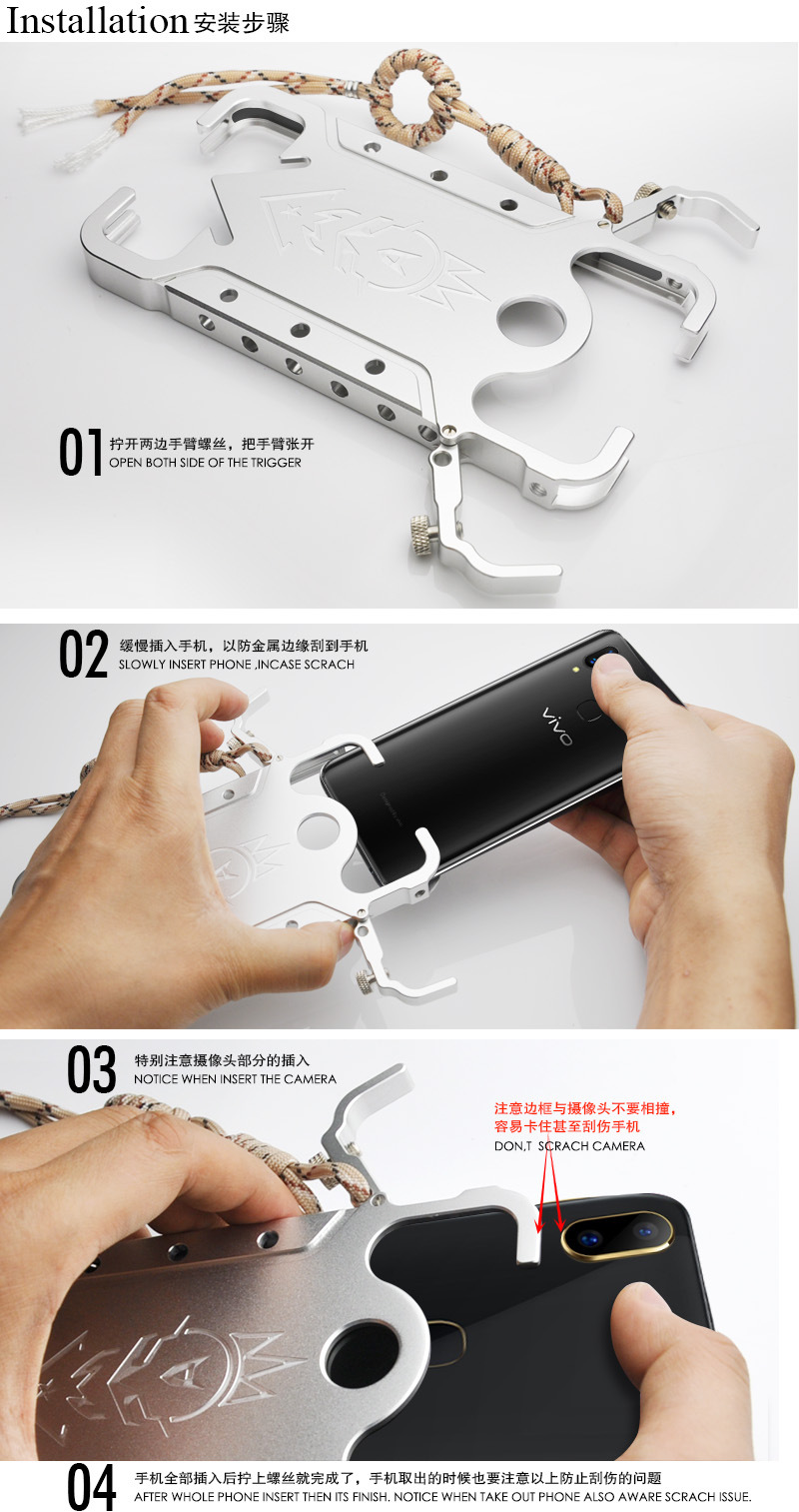 SIMON Mechanical Arm Skull Punk Premium Aluminum Metal Bumper Shockproof Case Cover for vivo X21 & vivo X21 UD