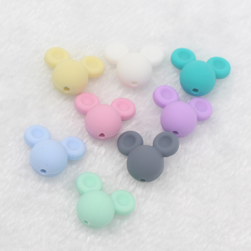 INS bebé de silicona mordedor bebé Mickey cabeza accesorios mordedor Amazon nuevo mordedor