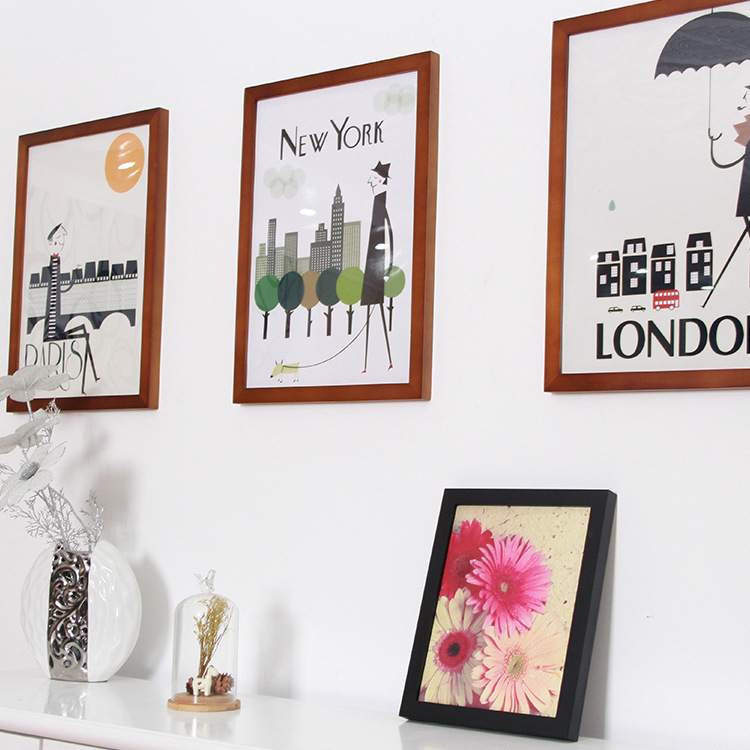 Factory direct solid wood photo frame wall decorative frame Studio 5-18 inch A4A3 8 Open 4K picture frame wholesale