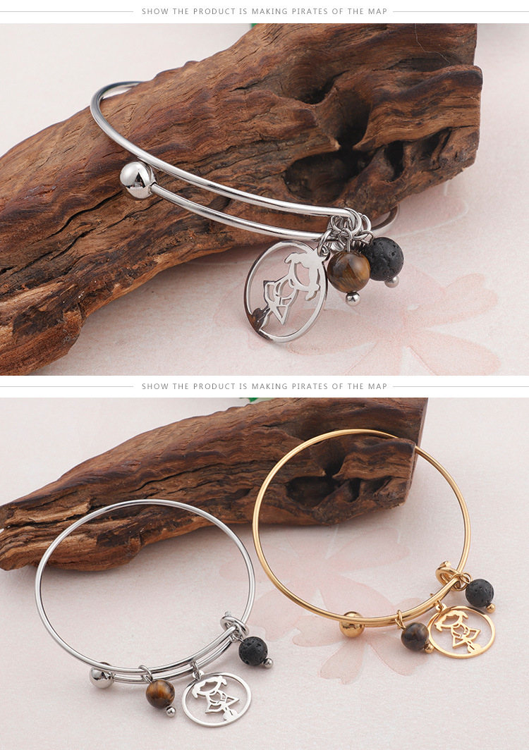 Pulsera De Acero Inoxidable Colgante De Figura Hueca Coreana Al Por Mayor Nihaojewelry display picture 7