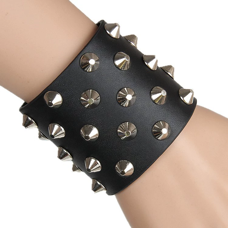 Retro bracelet for martial arts, leather wristband, European style, punk style