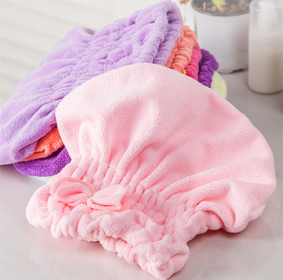 Superfine fibre Dry hair cap Shower cap Coral Shower cap thickening adult Princess Hat water uptake Dry hair cap customized wholesale