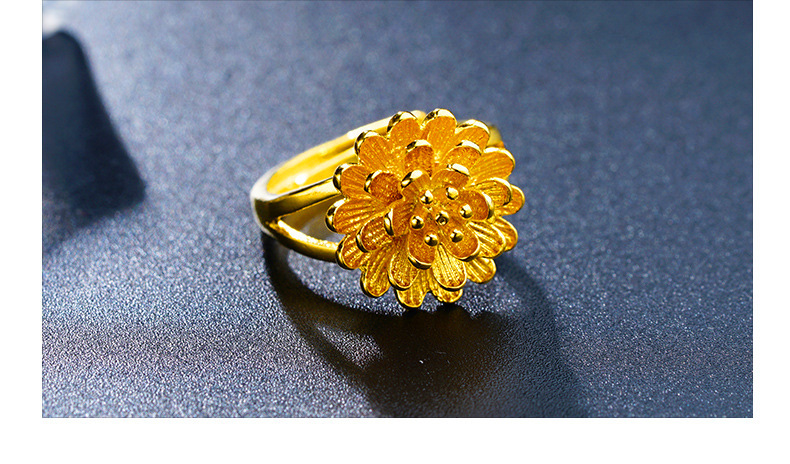 1 Piece Simple Style Flower Brass Plating Open Ring display picture 2