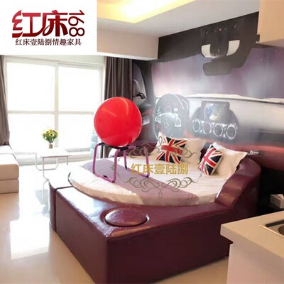 红床壹陆捌电动床圆床多功能合欢床水床双人床轻奢主题酒店床