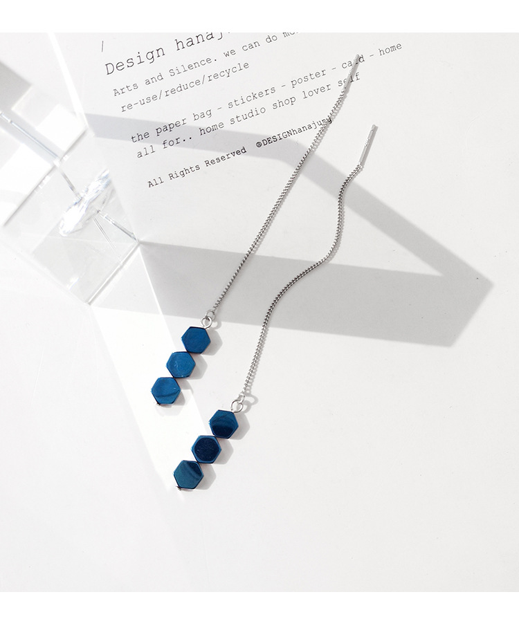 925 pendientes de plata de ley estilo coreano de moda fresca pendientes simples pendientes largos de moda de las mujeres