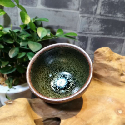 建阳建盏匠人张国平老师茶叶末釉芝麻滴建盏品茗杯功夫茶主人杯