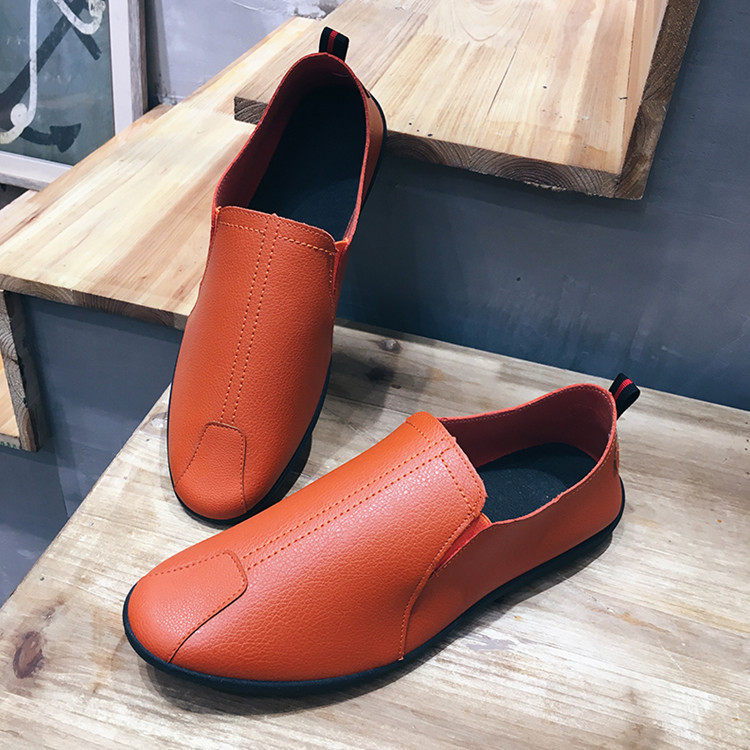 Autumn new men's loafers Korean style fashionable comfortable slip-on shoes simple low-top flat heel casual shoes