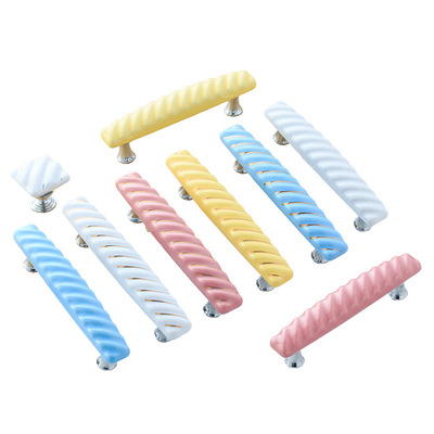 ceramics handle modern European style Countryside Mediterranean Sea Children&#39;s Room Strip 96 handle drawer The kitchen door cabinet handle