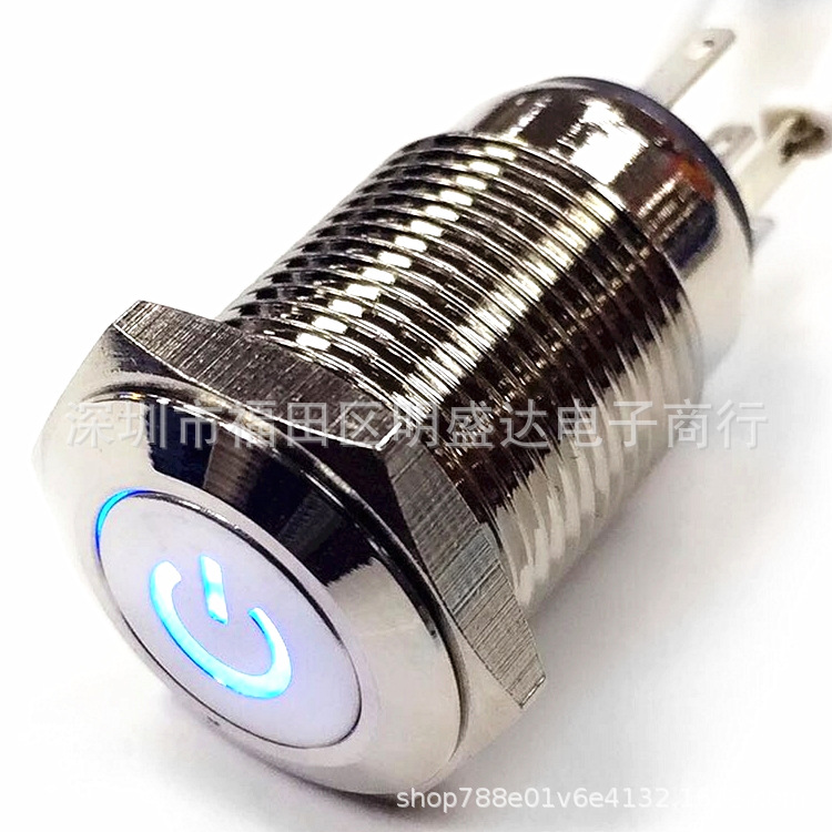 16mm金属按钮开关 平头 常开常闭1NO1NC 复位带灯 箭头灯 防水