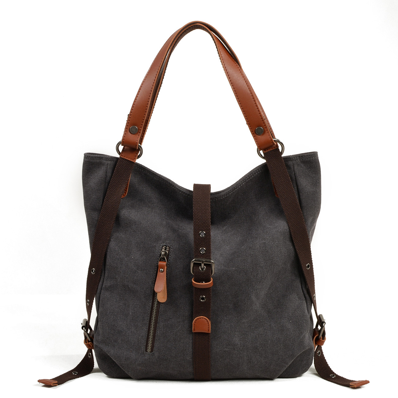 2018 New products Muchuan canvas Female bag leisure time Women's singles Shoulder bag multi-function Backpack bucket Messenger knapsack