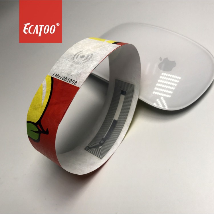游乐场景区门票识别杜邦纸手环 高频一次性rfid杜邦纸腕带