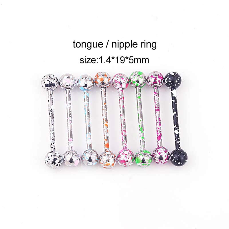 Fashion Round Stainless Steel Stoving Varnish Tongue Nail display picture 1