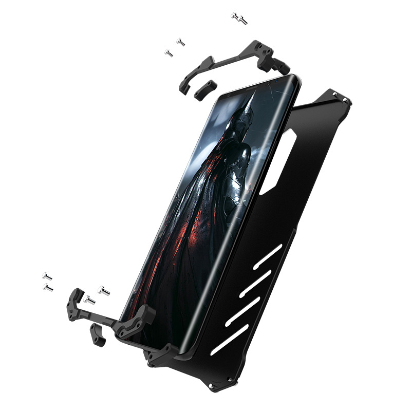 R-Just Batman Shockproof Aluminum Shell Metal Case with Custom Batarang Stent for Samsung Galaxy S9 Plus & Samsung Galaxy S9