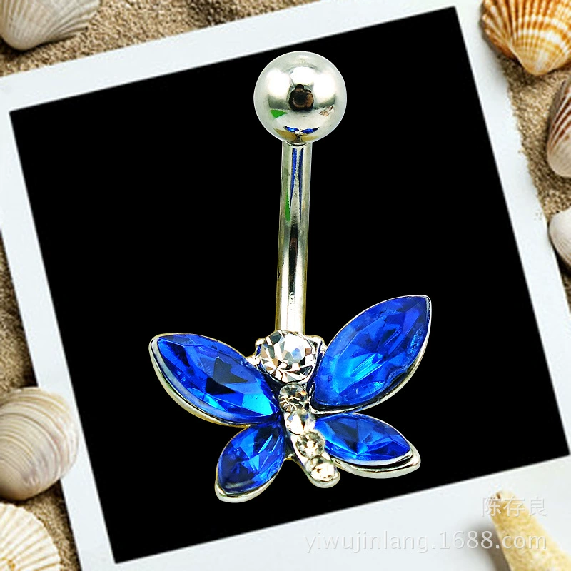 Belly button piercing with bow, physiological accessory