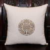 Pillow, sofa from natural wood, cotton and linen, with embroidery, custom made