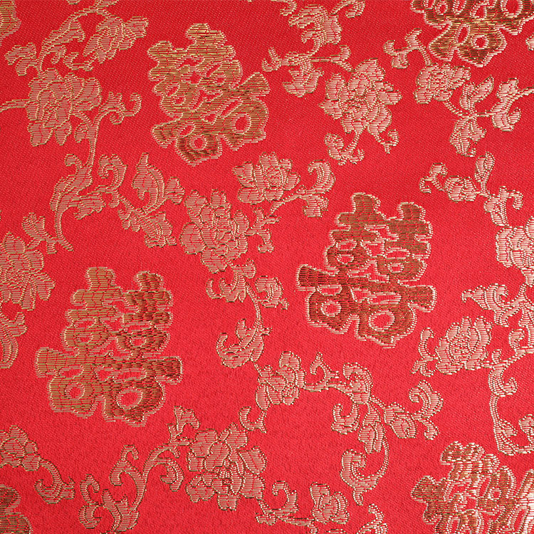 婚庆婚纱旗袍装饰布 大花型色织布 涤纶大提花面料