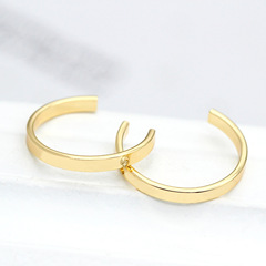 diy飾品配件純銅鍍14K真金半圓掛件 韓版耳飾配件diy耳環手工材料