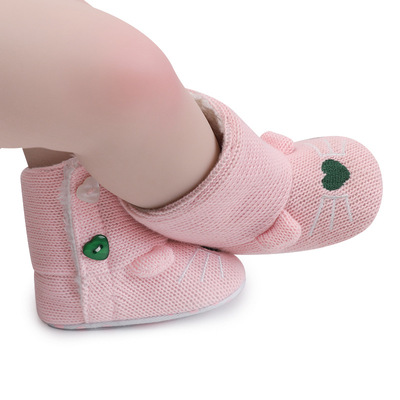 CHICHIMAO新品加絨嬰兒鞋軟底室內學步鞋0-1歲男女保暖寶寶鞋