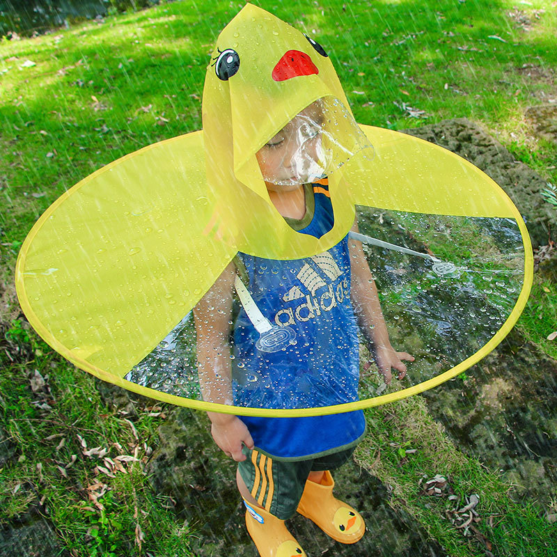 Disco volador impermeable niños pequeños pato amarillo capa impermeable bebé bebé Shake Sound niños impermeables niños y niñas jardín de infantes en línea