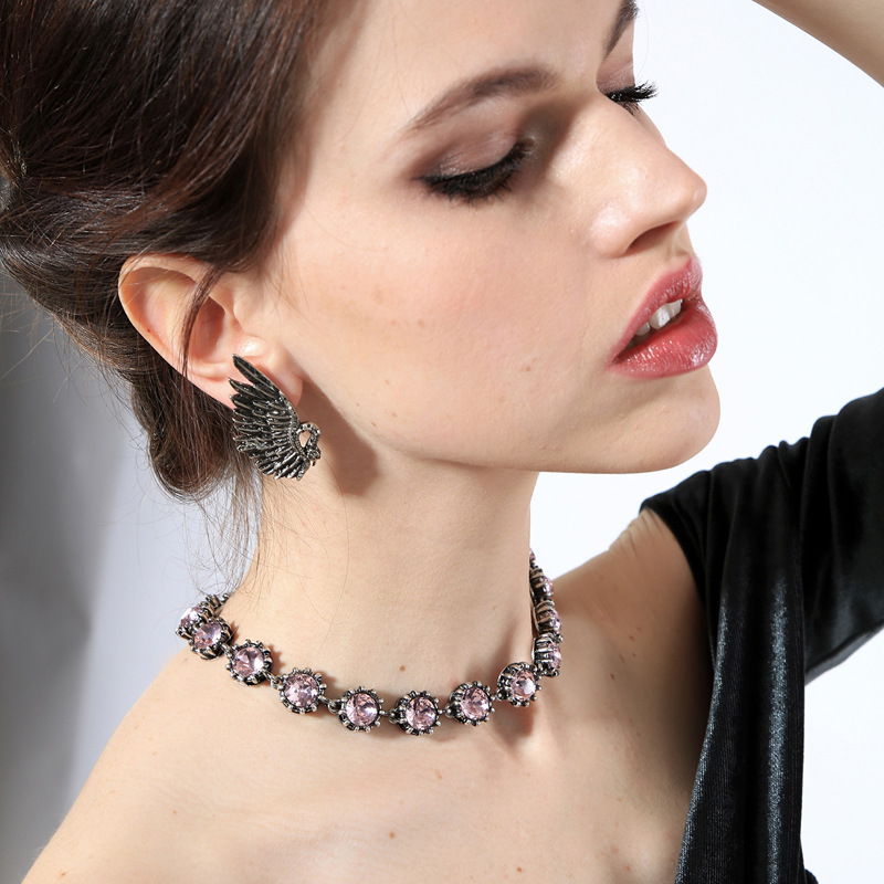 Alloy Fashion Flowers necklace(Black-1) NHQD5113-Black-1