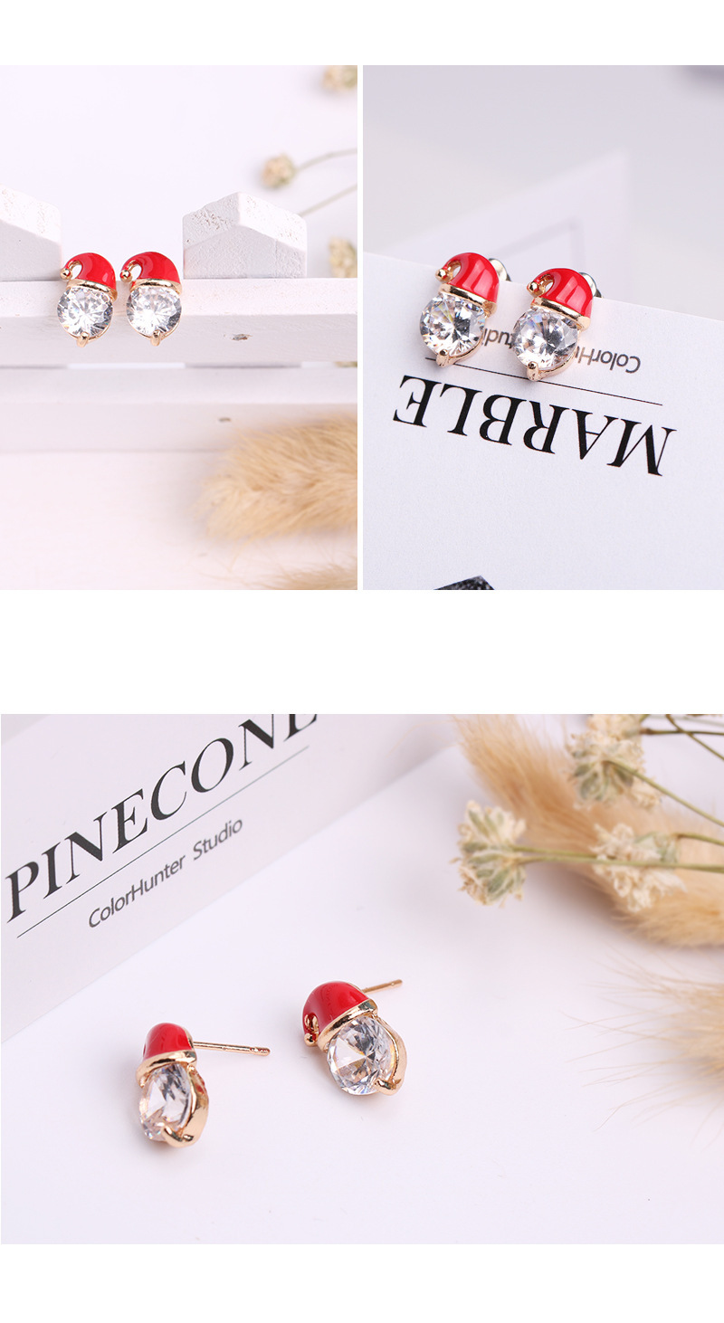 Fashion Snowman Alloy Inlay Rhinestones Women's Earrings Ear Studs 1 Pair display picture 4